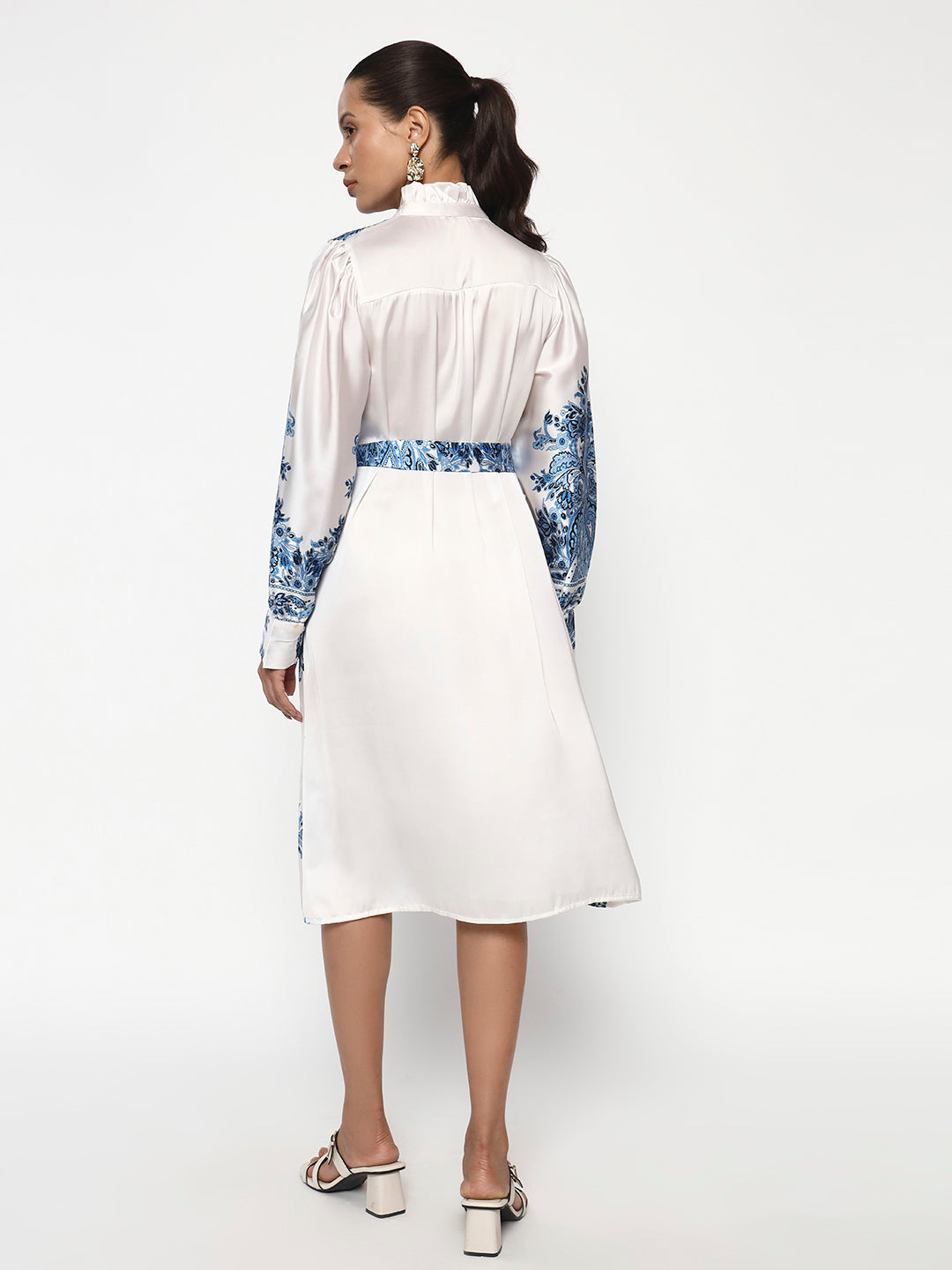 Azure Bloom Shirt Dress
