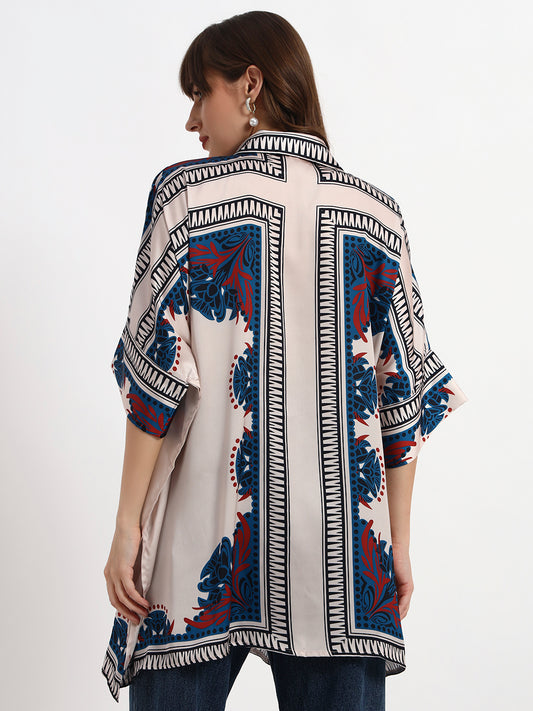 Boho Chic Printed Kaftan Shirt Top
