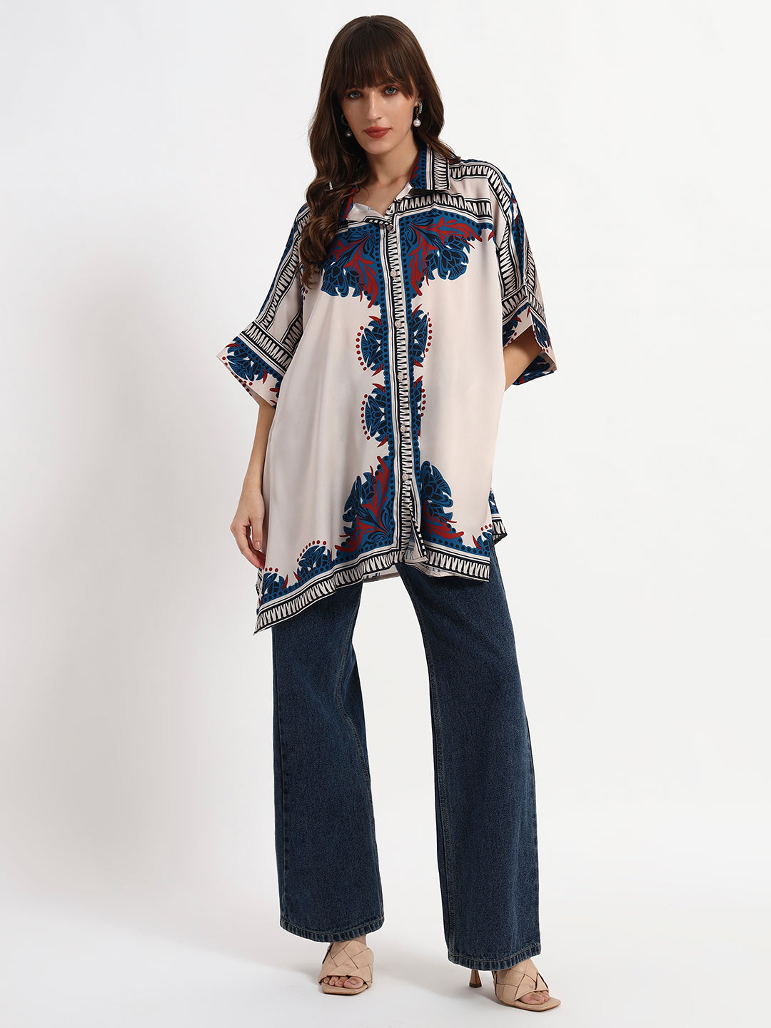 Boho Chic Printed Kaftan Shirt Top