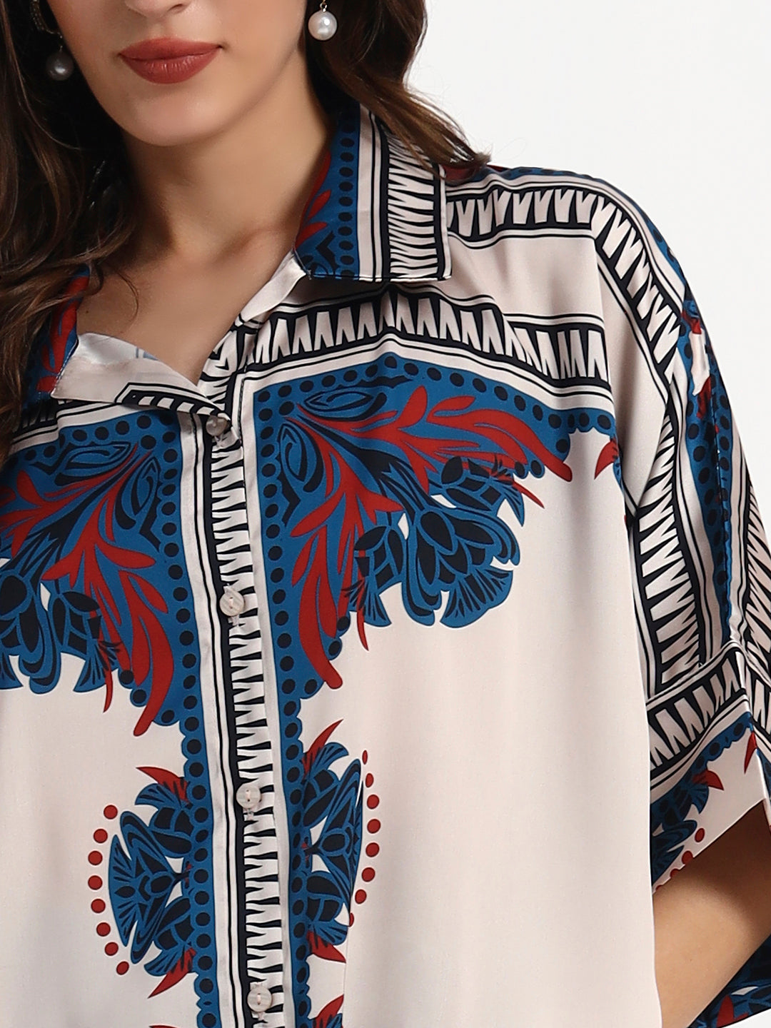 Boho Chic Printed Kaftan Shirt Top