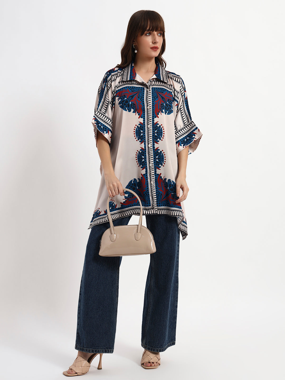 Boho Chic Printed Kaftan Shirt Top
