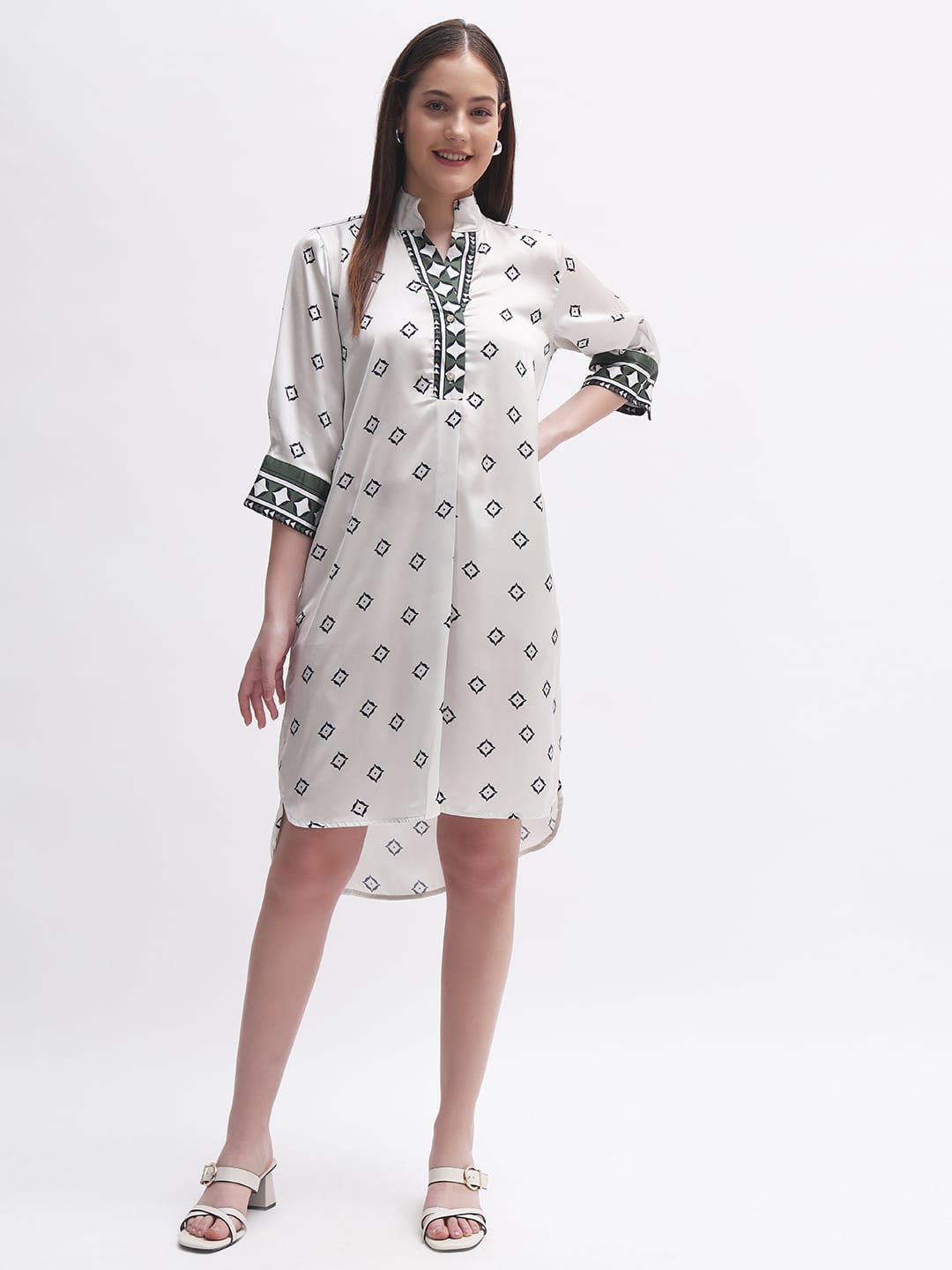 Geometric Print Tunic Dress