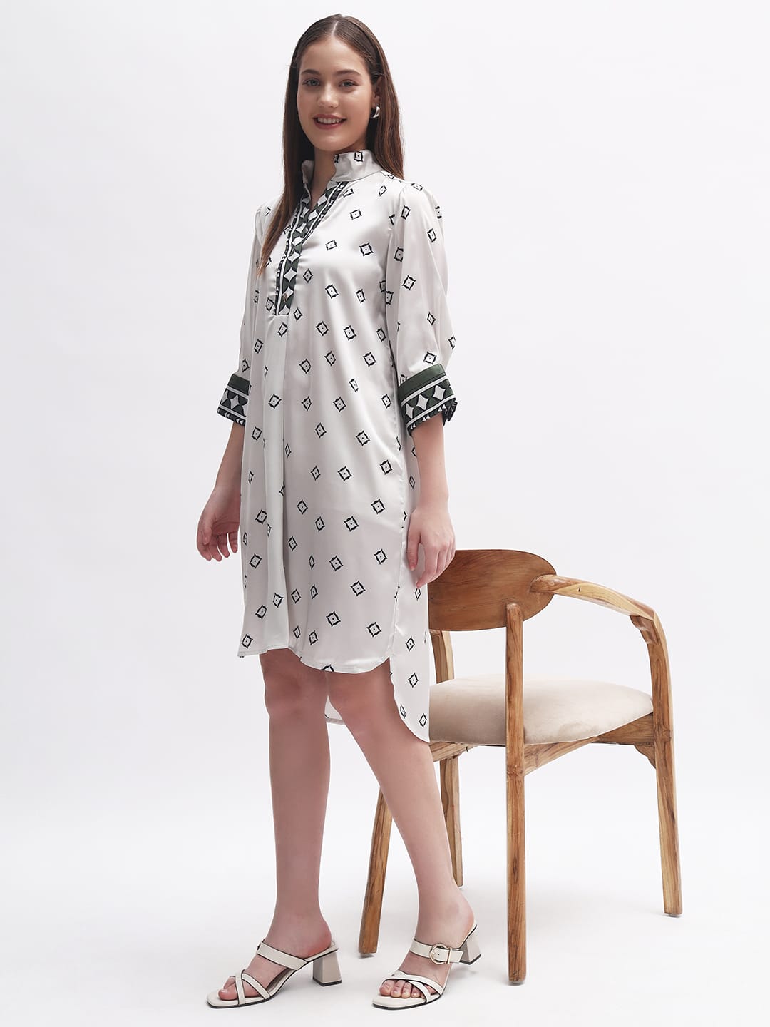 Geometric Print Tunic Dress