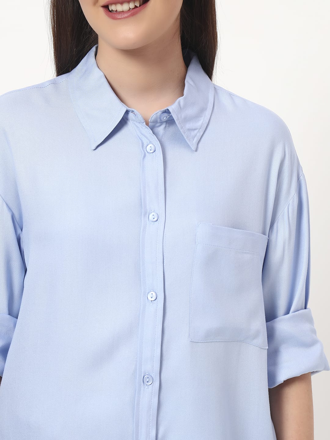Women's Light Blue Button-Down Shirt