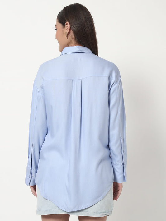 Women's Light Blue Button-Down Shirt