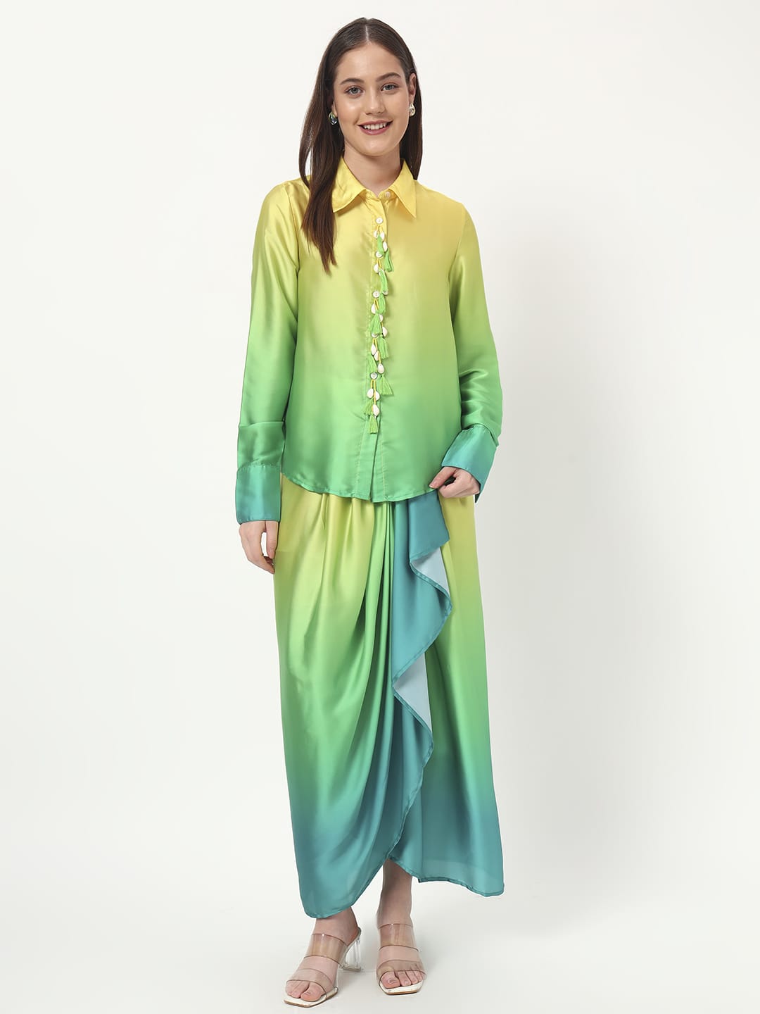 Sunset Ombre Draped Co-Ord Set