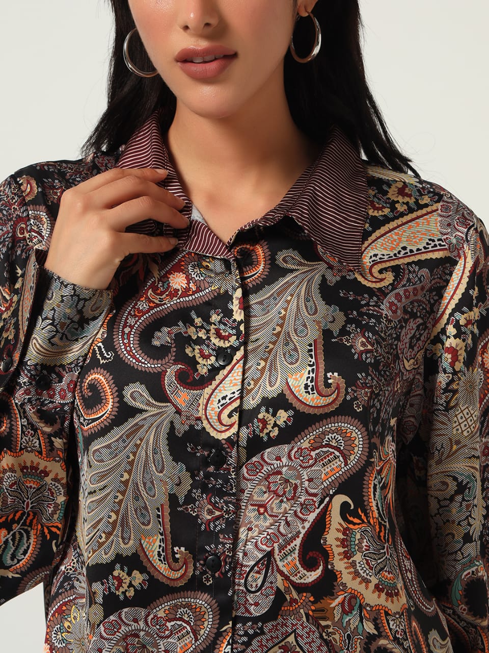 Vintage Paisley Satin Shirt