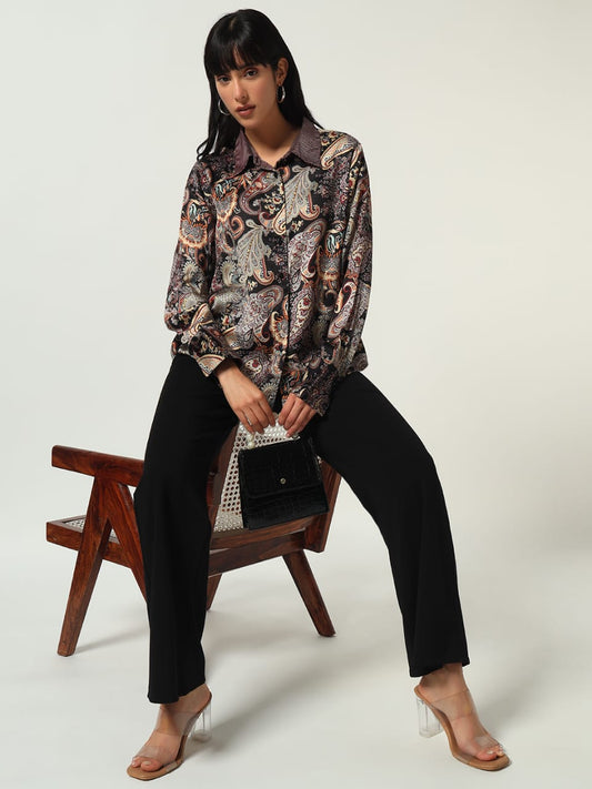 Vintage Paisley Satin Shirt