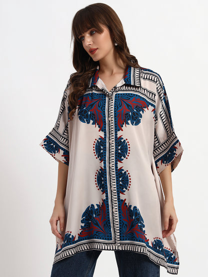 Boho Chic Printed Kaftan Shirt Top