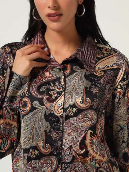 Vintage Paisley Satin Shirt
