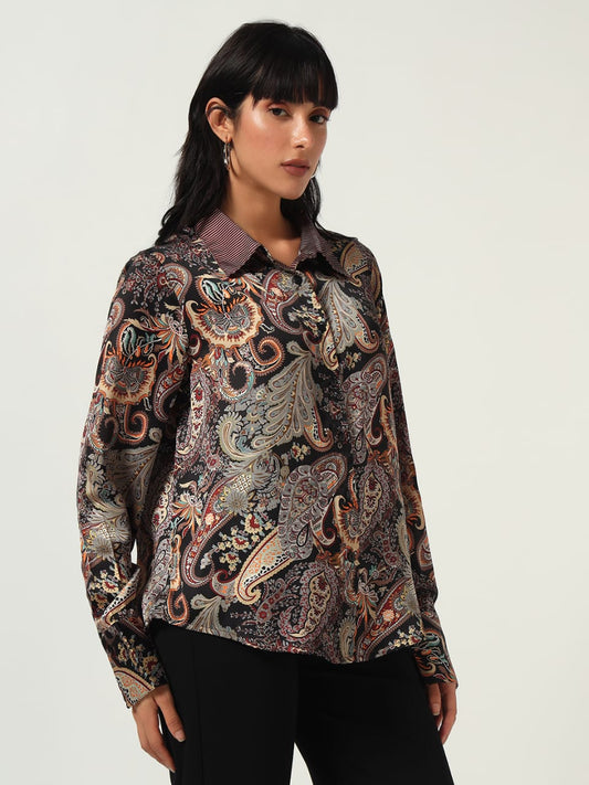 Vintage Paisley Satin Shirt