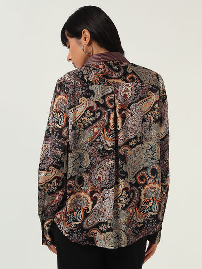 Vintage Paisley Satin Shirt